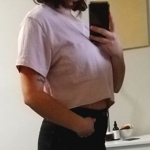 2/15 Crop top light pink cotton